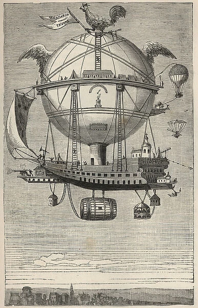 Robertsons Minerve balloon, 1804 - LA MINERVE Vessel Aerien by Etienne Gaspard