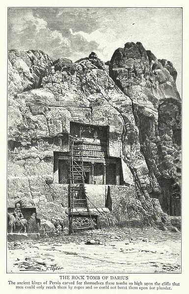 The rock tomb of Darius (litho)