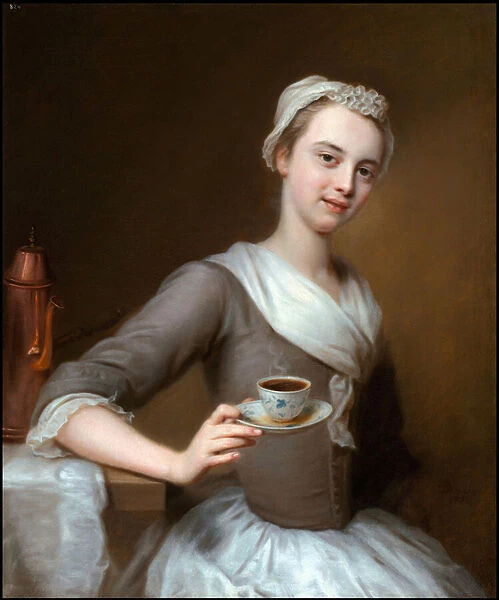 Rococo : Offering a Cup of Coffee par Denner, Balthasar (1685-1749)