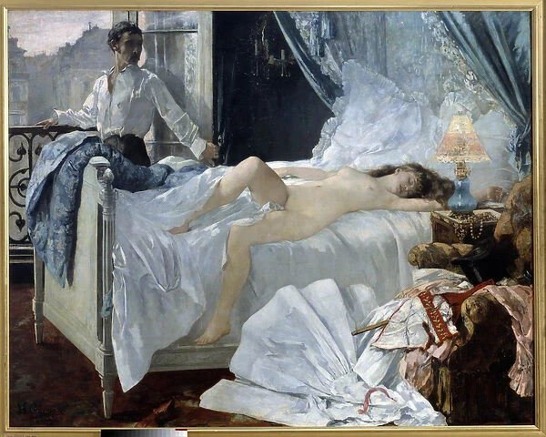 Rolla. A couple in a bedroom, the woman is sleeping naked