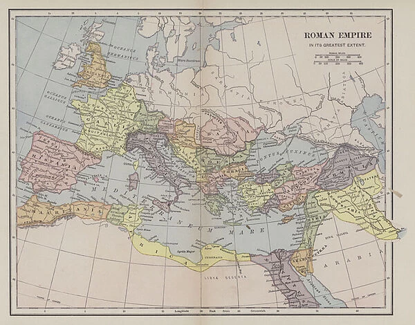 Roman Empire in its greatest extent (colour litho)