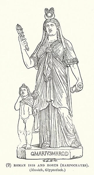 Roman Isis and Horus, Harpocrates (engraving)
