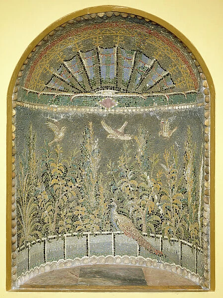Roman Mosaic Fountain Niche, c1st AD (mosaic)