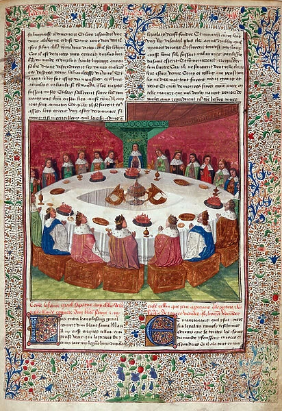 The Round Table and the Holy Grail, from the Book of Messire Lancelot du Lac