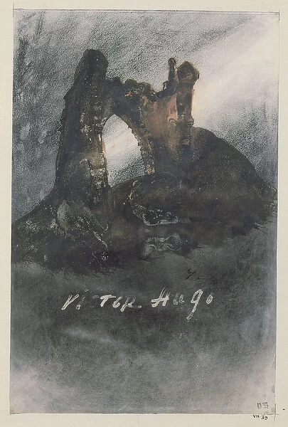 Ruins at Groz-Nez, Jersey, or The Arch (pencil, Indian ink and sepia on paper)