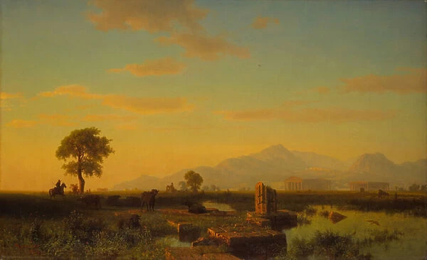 Ruins of Paestum, 1858 (oil on canvas)