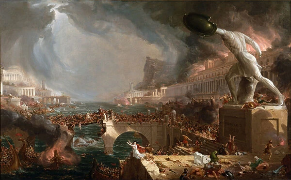 Sac de Rome (455) - Le Destin des empires - Destruction - par Thomas Cole - 1836- New