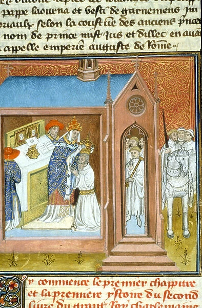 Sacred (Coronation) of Charlemagne (742 - 814) in 800 by Pope Leo III