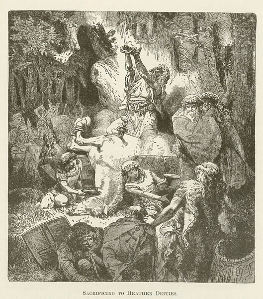 Sacrificing to Heathen Deities (engraving)