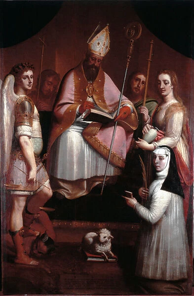 Saint Augustine of Hippo with saints (Painting, 16th century)