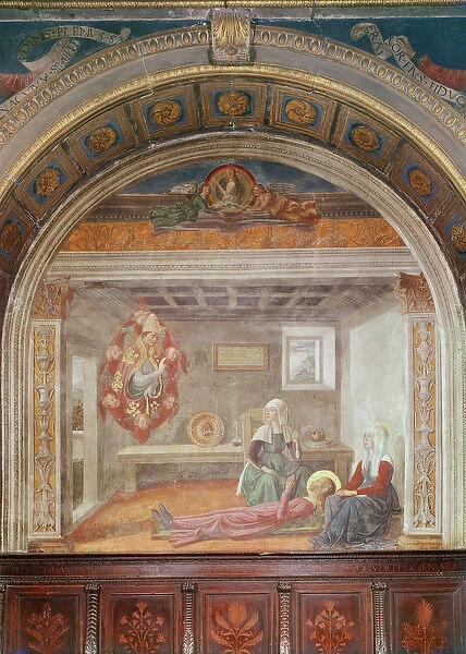Saint Finas vision of Saint Gregory, before 1485 (fresco)