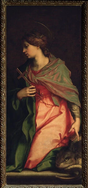 Saint Margarita of Antioch, Altarpiece of St. Agnes (Painting, 1525-1528)