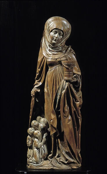Saint Martha and the penitents Polychrome wood sculpture, 1450-1500. From Germany. Sun 0