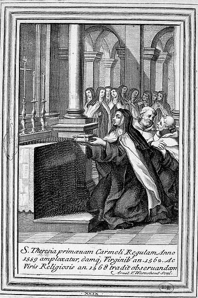 Saint Therese of Jesus or Saint Therese of Avila (1515-1582) praying