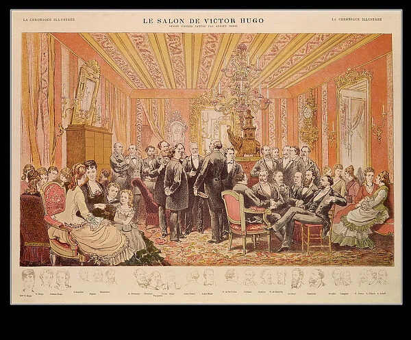 The Salon of Victor Hugo (1802-85) 21 rue de Clichy, illustration from La Chronique