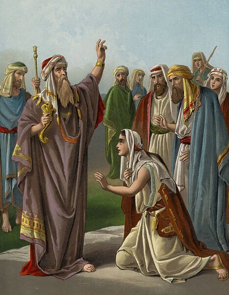 Samuel anointing David (chromolitho)