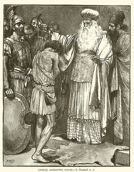 Samuel Anointing David, I, Samuel, x, 1 (engraving)