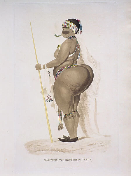 Sartjee, The Hottentot Venus, 1810 (hand coloured engraving)