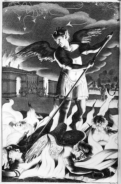 Satan, illustration from Paradise Lost by John Milton, fourth edition 1688