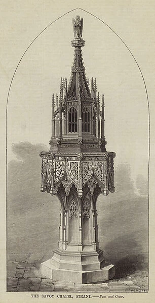 The Savoy Chapel, Strand, Font and Cover (engraving)