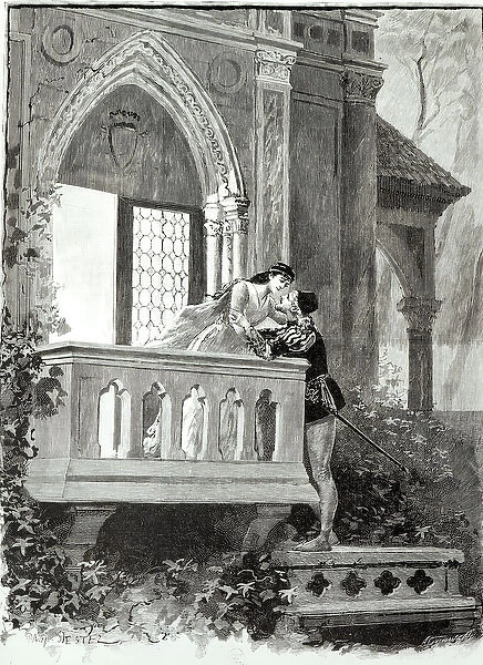 Scene from Act II of Romeo and Juliet, performed at the Theatre National de l Opera