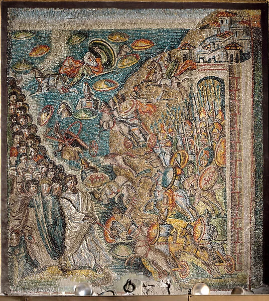 Scene from the Book of Moses: The parting of the Red Sea (mosaic)