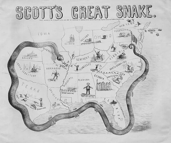 Scotts great snake, published in Cincinnati, 1861 (litho)
