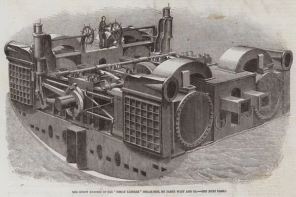 The Screw Engines of the 'Great Eastern'Steam-Ship, by James Watt and Company (engraving)