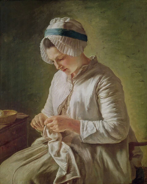 The Seamstress or, Young Woman Working (oil on canvas)