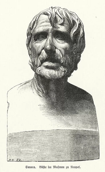 Seneca the Younger, Roman philosopher, statesman and dramatist (litho)