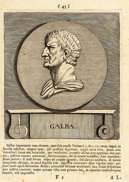 Servius Galba, Roman emperor, 1787 (engraving)