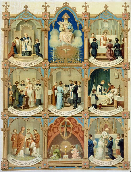 The Seven Sacraments (colour litho)