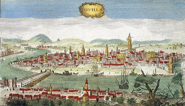 Sevilla - View of Seville - Spain 18th Century