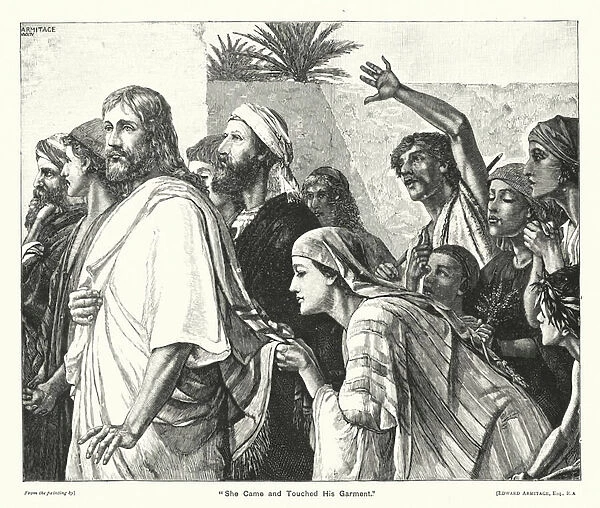 'She Came and Touched His Garment'(engraving)