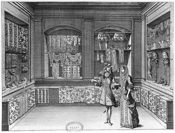 The Shop of Galanteries, illustration from Recueil d ornements, late 17th century