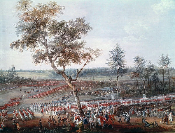 Siege of Yorktown on the 19 october 1781. Detail (oil on canvas, 1785)
