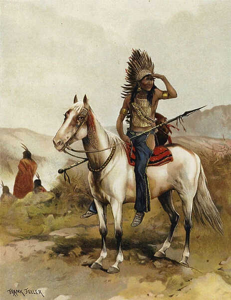 A Sioux Indian Chief (colour litho)