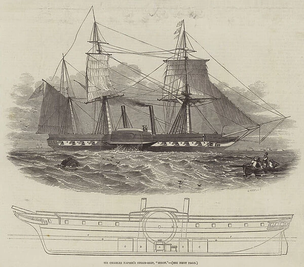 Sir Charles Napiers Steam-Ship, 'Sidon'(engraving)