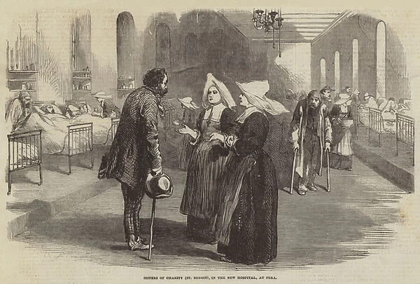 Sisters of Charity (St Benoit), in the New Hospital, at Pera (engraving)