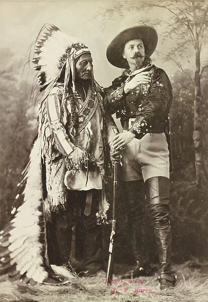 Sitting Bull and Buffalo Bill, 1885 (b  /  w photo)