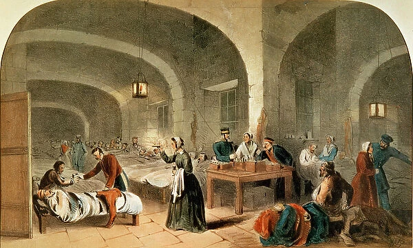 Sketch of a ward at the Hospital at Scutari, c. 1856