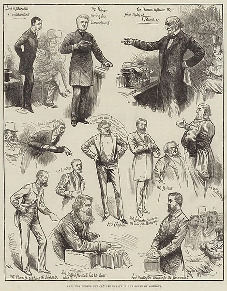 Sketches during the Cloture Debate in the House of Commons (engraving)
