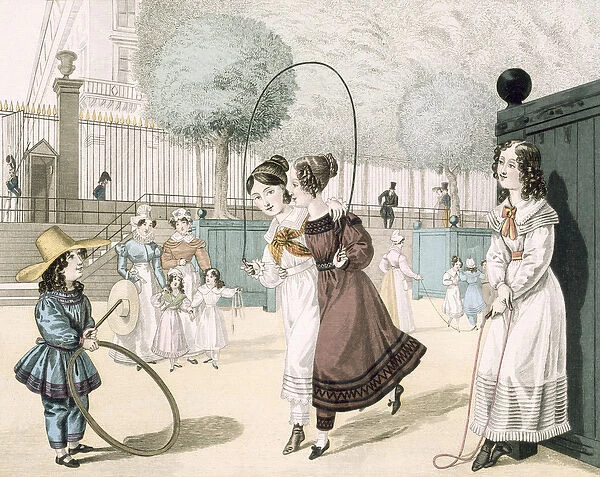 The Skipping Game, plate 115 from Le Bon Genre, 1822 (coloured engraving)