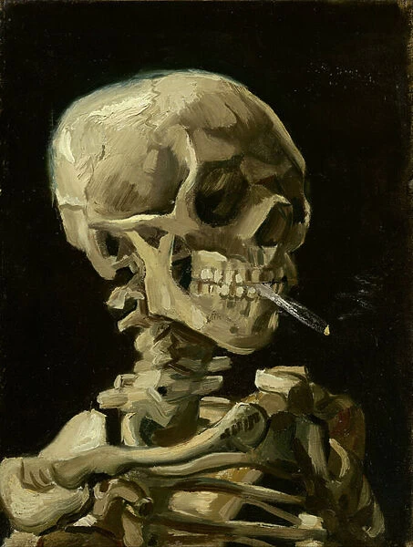 Skull of a Skeleton with Burning Cigarette, c. 1886 (oil on canvas)