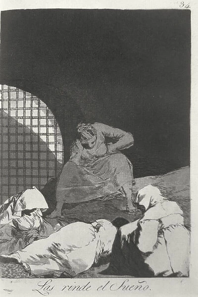 Sleep overcomes them, plate 34 of Los caprichos, 1799 (etching)