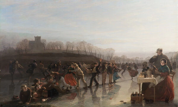 Sliding on Linlithgow Loch, 1858 (oil on canvas)