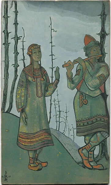 Snegurochka and Lel, costume design for Rimsky-Korsakovs opera Snegurochka