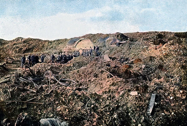 Soldiers in the Fort de Souville which was destroyed by German artillery