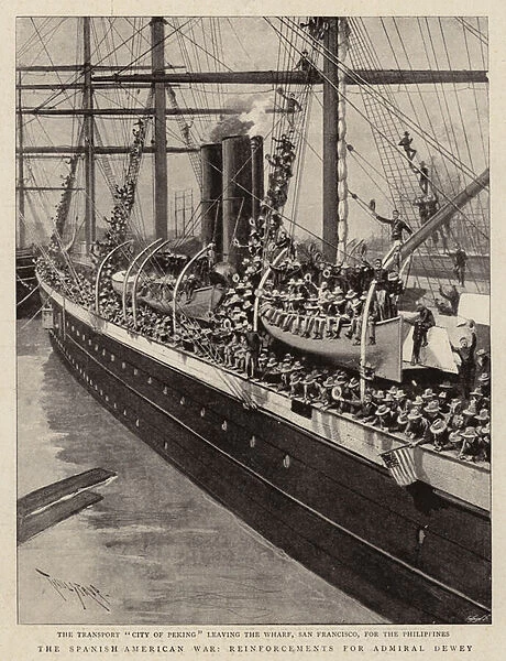 The Spanish-American War, Reinforcements for Admiral Dewey (engraving)