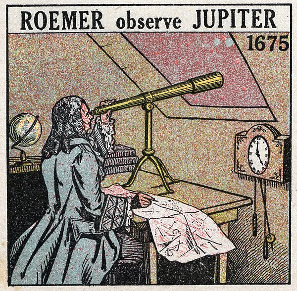 Speed of light: Danish astronomer Ole Christensen Romer (Olaus Roemer) (1644-1710